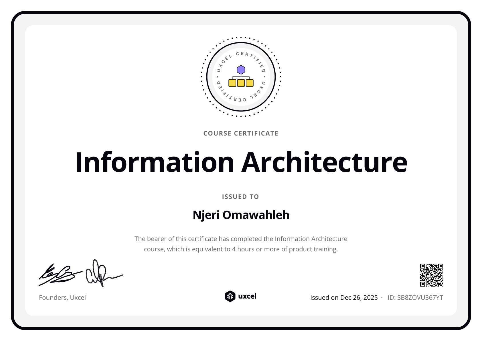 Njeri's certificate